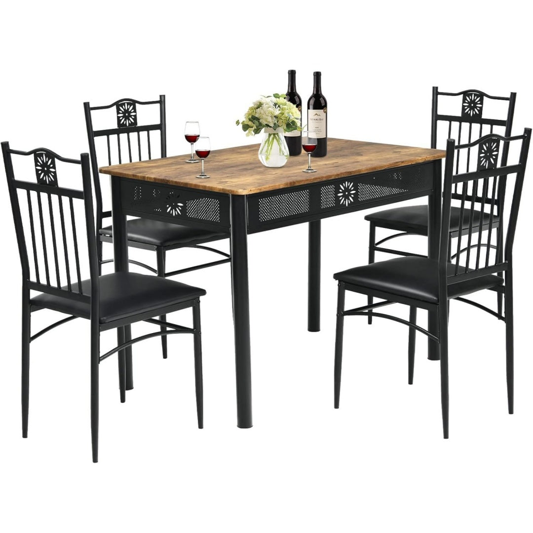 set sala da pranzo nero per con cuscini