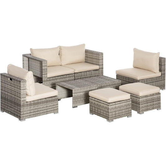 set da conversazioni beige con cuscini impermeabile