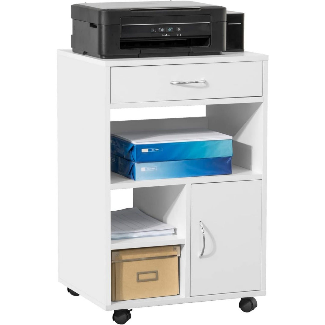 supporti per stampante bianco letto con ruote 1