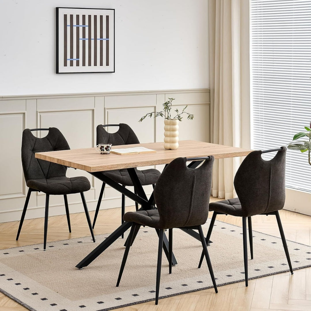 set sala da pranzo nero per antiscivolo