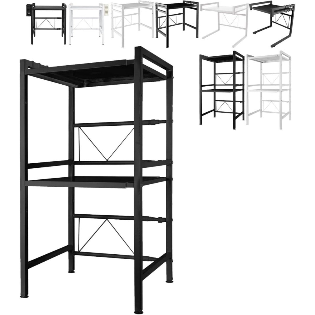 scaffali da panettiere in metallo nero per ufficio