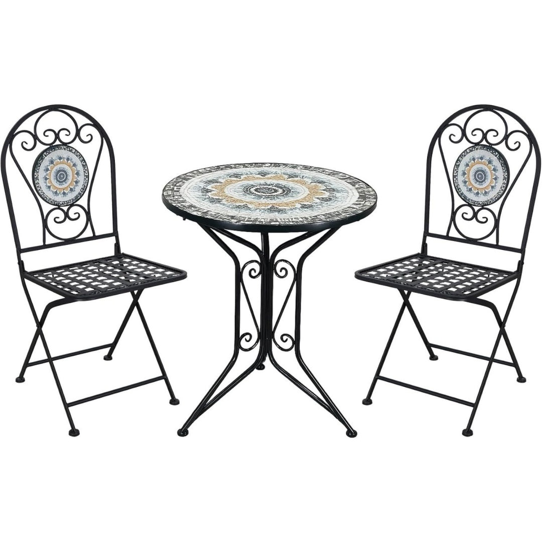 set bistro ceramica reclinabile