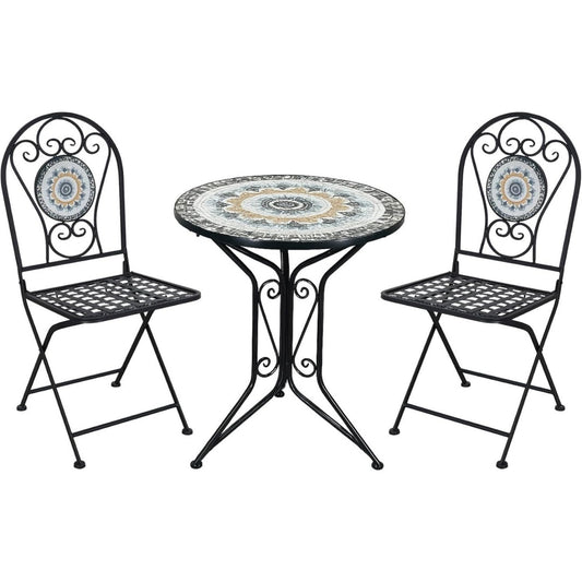 set bistro ceramica reclinabile
