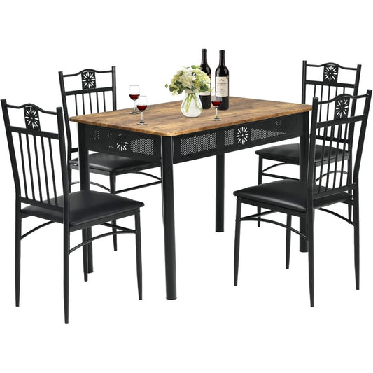 set sala da pranzo nero per con cuscini