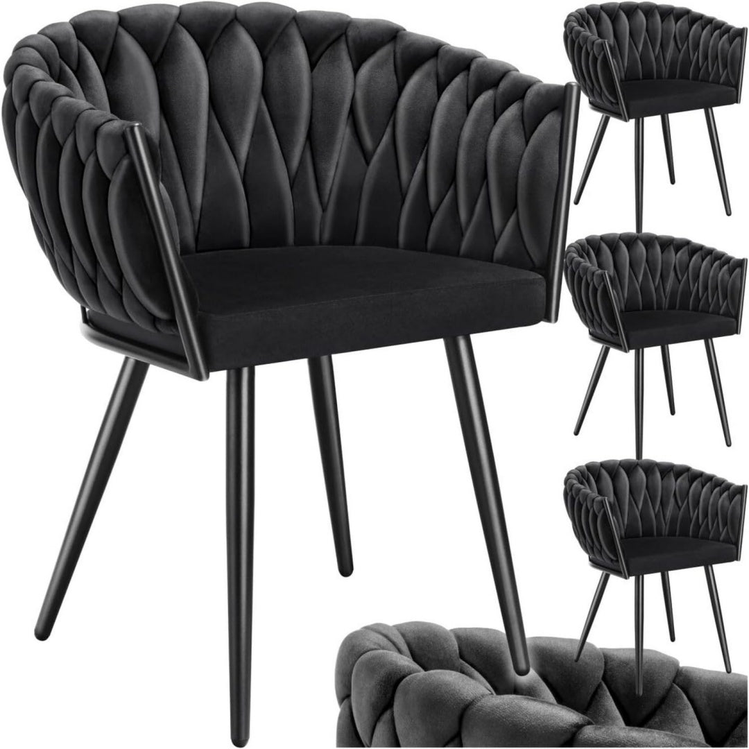 poltroncine nero velluto per sala da pranzo letto