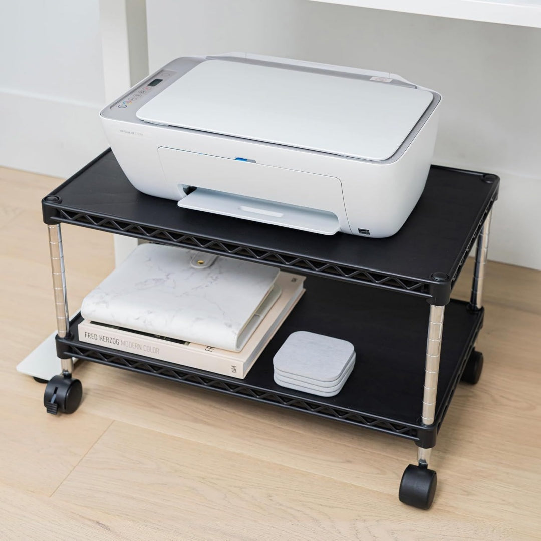 supporti per stampante nero letto con ruote 1
