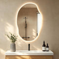 specchi da parete blu vetro temperato impermeabile illuminato a led